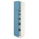 SEKTION / MAXIMERA High cb w 2 doors/shelves/5 drawers, white/Lerhyttan blue, 18x24x80 "