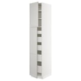 SEKTION / MAXIMERA High cb w 2 doors/shelves/5 drawers, white/Lerhyttan light gray, 18x24x90 "