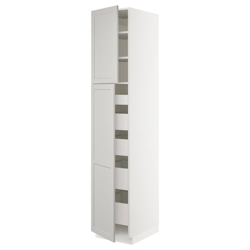 SEKTION tall cabinet with shelves, 2 doors, modern and sleek.
