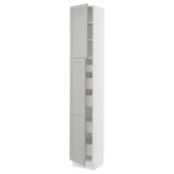 SEKTION / MAXIMERA High cb w 2 doors/shelves/5 drawers, white/Lerhyttan light gray, 15x15x90 "