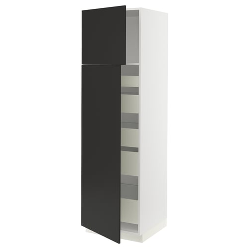 Black & white ikea SEKTION cabinet, adjustable shelves, reversible door.
