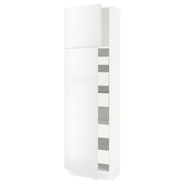 SEKTION / MAXIMERA High cb w 2 doors/shelves/5 drawers, white/Ringhult white, 24x15x80 "