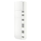 SEKTION / MAXIMERA High cb w 2 doors/shelves/5 drawers, white/Ringhult white, 24x15x80 "