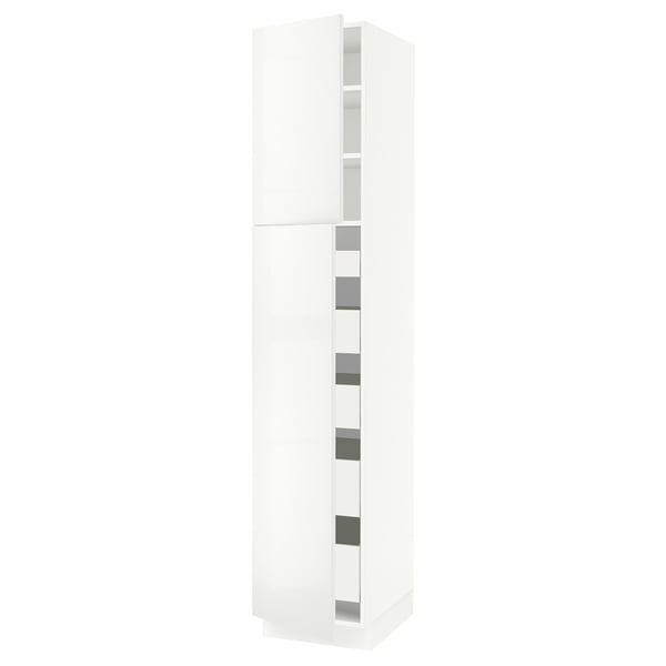 SEKTION / MAXIMERA High cb w 2 doors/shelves/5 drawers, white/Ringhult white, 18x24x90 "