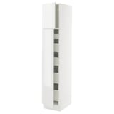 SEKTION / MAXIMERA High cb w 2 doors/shelves/5 drawers, white/Ringhult white, 15x24x80 "