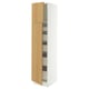 SEKTION / MAXIMERA High cb w 2 doors/shelves/5 drawers, white/Sinarp oak veneer, 18x24x80 "
