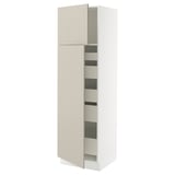 SEKTION / MAXIMERA High cb w 2 doors/shelves/5 drawers, white/Stensund beige, 24x24x80 "
