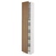 SEKTION / MAXIMERA High cb w 2 doors/shelves/5 drawers, white/Tistorp brown walnut effect, 18x15x90 "