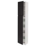 SEKTION / MAXIMERA High cb w 2 doors/shelves/5 drawers, white/Upplöv matte anthracite, 18x15x90 "