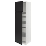 SEKTION / MAXIMERA High cb w 2 doors/shelves/5 drawers, white/Upplöv matte anthracite, 24x24x80 "