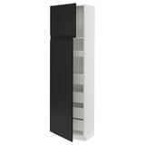 SEKTION / MAXIMERA High cb w 2 doors/shelves/5 drawers, white/Upplöv matte anthracite, 24x15x80 "