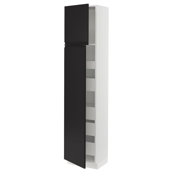 SEKTION / MAXIMERA High cb w 2 doors/shelves/5 drawers, white/Upplöv matte anthracite, 18x15x80 "