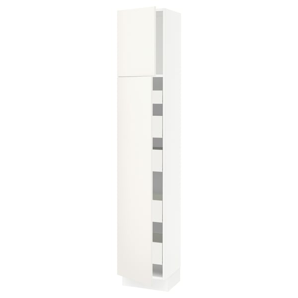 SEKTION / MAXIMERA High cb w 2 doors/shelves/5 drawers, white/Veddinge white, 15x15x80 "