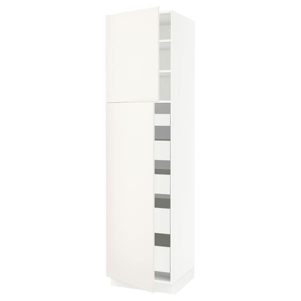 SEKTION / MAXIMERA High cb w 2 doors/shelves/5 drawers, white/Veddinge white, 24x24x90 "
