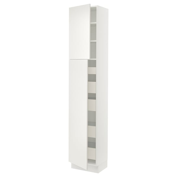 SEKTION / MAXIMERA High cb w 2 doors/shelves/5 drawers, white/Veddinge white, 18x15x90 "