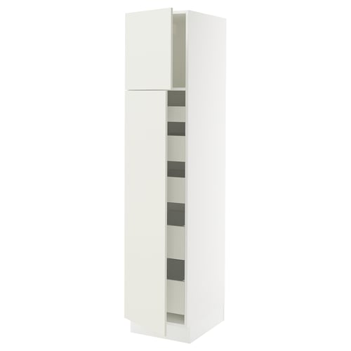 Ikea SEKTION white cabinet, sleek design with adjustable shelves.