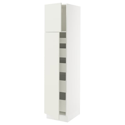 SEKTION / MAXIMERA High cb w 2 doors/shelves/5 drawers, white/Veddinge white, 18x24x80 "