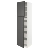 SEKTION / MAXIMERA High cb w 2 doors/shelves/5 drawers, white/Voxtorp dark gray, 24x24x90 "