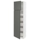 SEKTION / MAXIMERA High cb w 2 doors/shelves/5 drawers, white/Voxtorp dark gray, 24x15x80 "