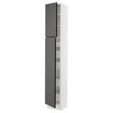 SEKTION / MAXIMERA High cb w 2 doors/shelves/5 drawers, white/Voxtorp dark gray, 15x15x90 "