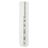 SEKTION / MAXIMERA High cb w 2 doors/shelves/5 drawers, white/Voxtorp matte white, 15x15x90 "