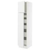 SEKTION / MAXIMERA High cb w 2 doors/shelves/5 drawers, white/Voxtorp matte white, 18x24x80 "