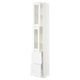SEKTION / MAXIMERA High cb w 2 glass drs/2 drawers, white/Axstad matte white, 15x15x90 "