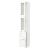 SEKTION / MAXIMERA High cb w 2 glass drs/2 drawers, white Enköping/white wood effect, 15x15x90 "