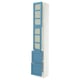 SEKTION / MAXIMERA High cb w 2 glass drs/2 drawers, white/Lerhyttan blue, 15x15x90 "