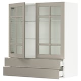 SEKTION / MAXIMERA Wall cab w 2 glass doors/2 drawers, white/Stensund beige, 36x15x40 "