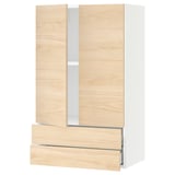 SEKTION / MAXIMERA Wall cabinet w 2 doors/2 drawers, white/Askersund light ash effect, 24x15x40 "
