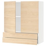 SEKTION / MAXIMERA Wall cabinet w 2 doors/2 drawers, white/Askersund light ash effect, 36x15x40 "