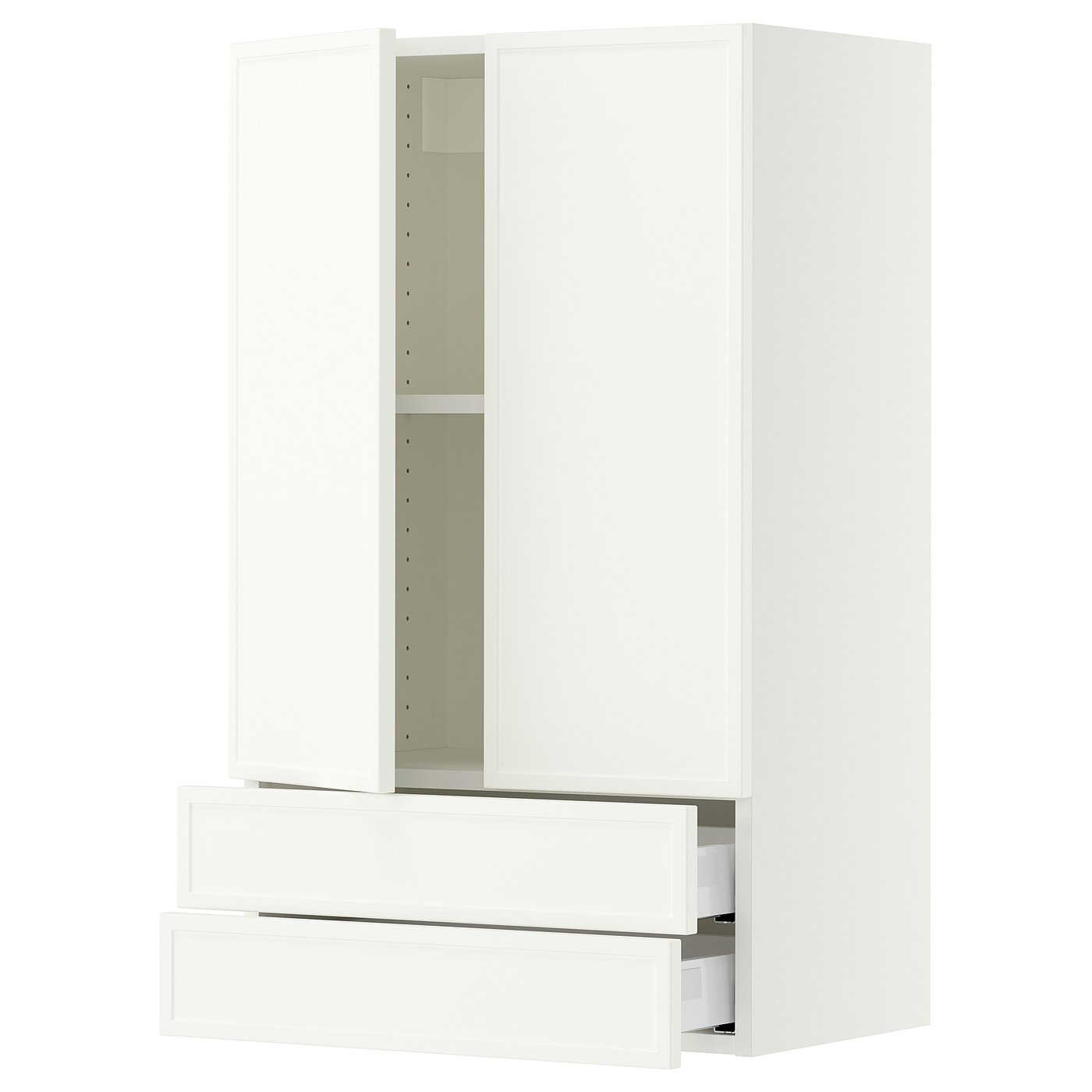 SEKTION / MAXIMERA wall cabinet w 2 doors/2 drawers, white
