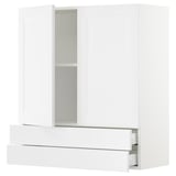 SEKTION / MAXIMERA Wall cabinet w 2 doors/2 drawers, white/Axstad matte white, 36x15x40 "