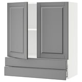 SEKTION / MAXIMERA Wall cabinet w 2 doors/2 drawers, white/Bodbyn gray, 36x15x40 "