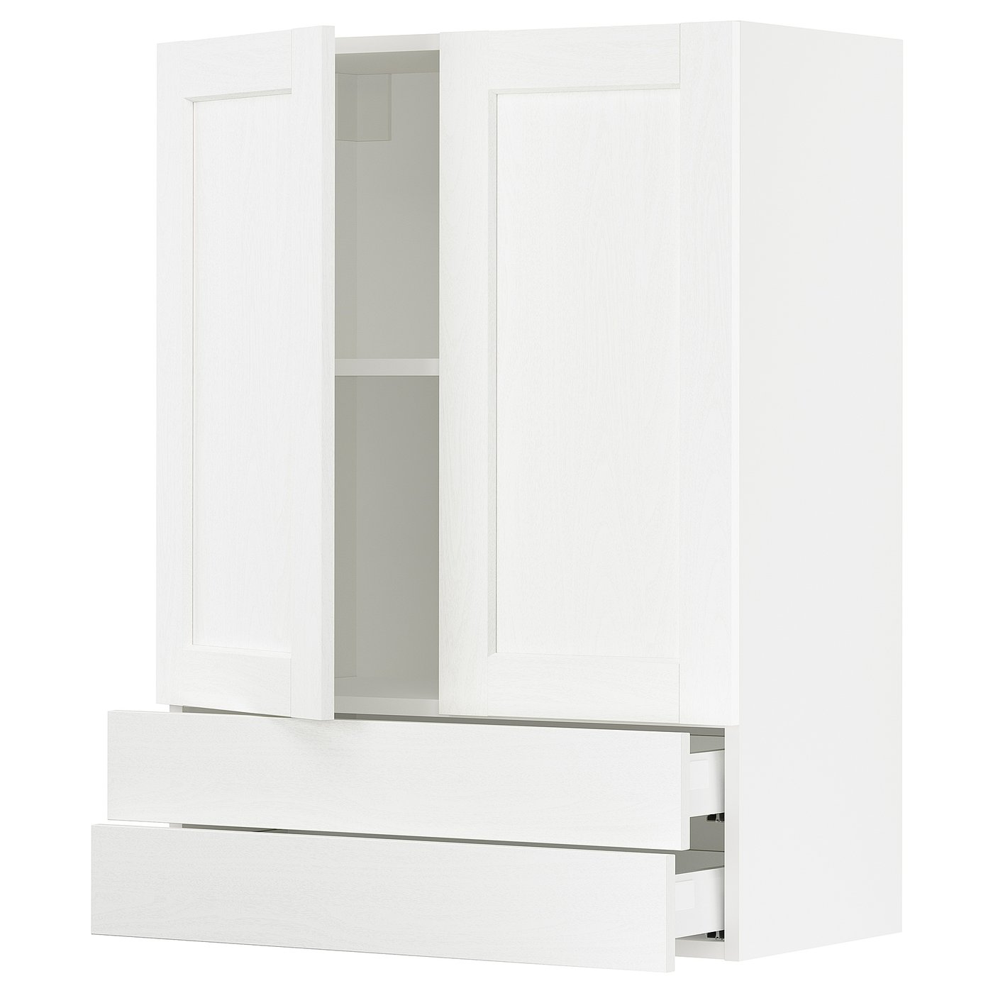 SEKTION / MAXIMERA wall cabinet w 2 doors/2 drawers, white