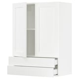 SEKTION / MAXIMERA Wall cabinet w 2 doors/2 drawers, white Enköping/white wood effect, 30x15x40 "