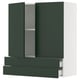 SEKTION / MAXIMERA Wall cabinet w 2 doors/2 drawers, white/Havstorp deep green, 36x15x40 "