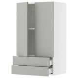 SEKTION / MAXIMERA Wall cabinet w 2 doors/2 drawers, white/Havstorp light gray, 24x15x40 "