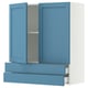 SEKTION / MAXIMERA Wall cabinet w 2 doors/2 drawers, white/Lerhyttan blue, 36x15x40 "