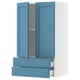 SEKTION / MAXIMERA Wall cabinet w 2 doors/2 drawers, white/Lerhyttan blue, 24x15x40 "