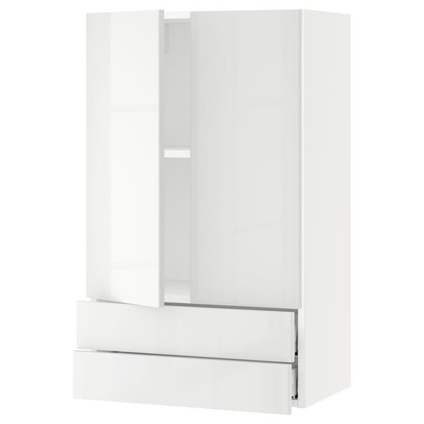 SEKTION / MAXIMERA Wall cabinet w 2 doors/2 drawers, white/Ringhult white, 24x15x40 "
