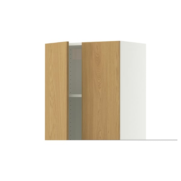 SEKTION / MAXIMERA Wall cabinet w 2 doors/2 drawers, white/Sinarp oak veneer, 24x15x40 "