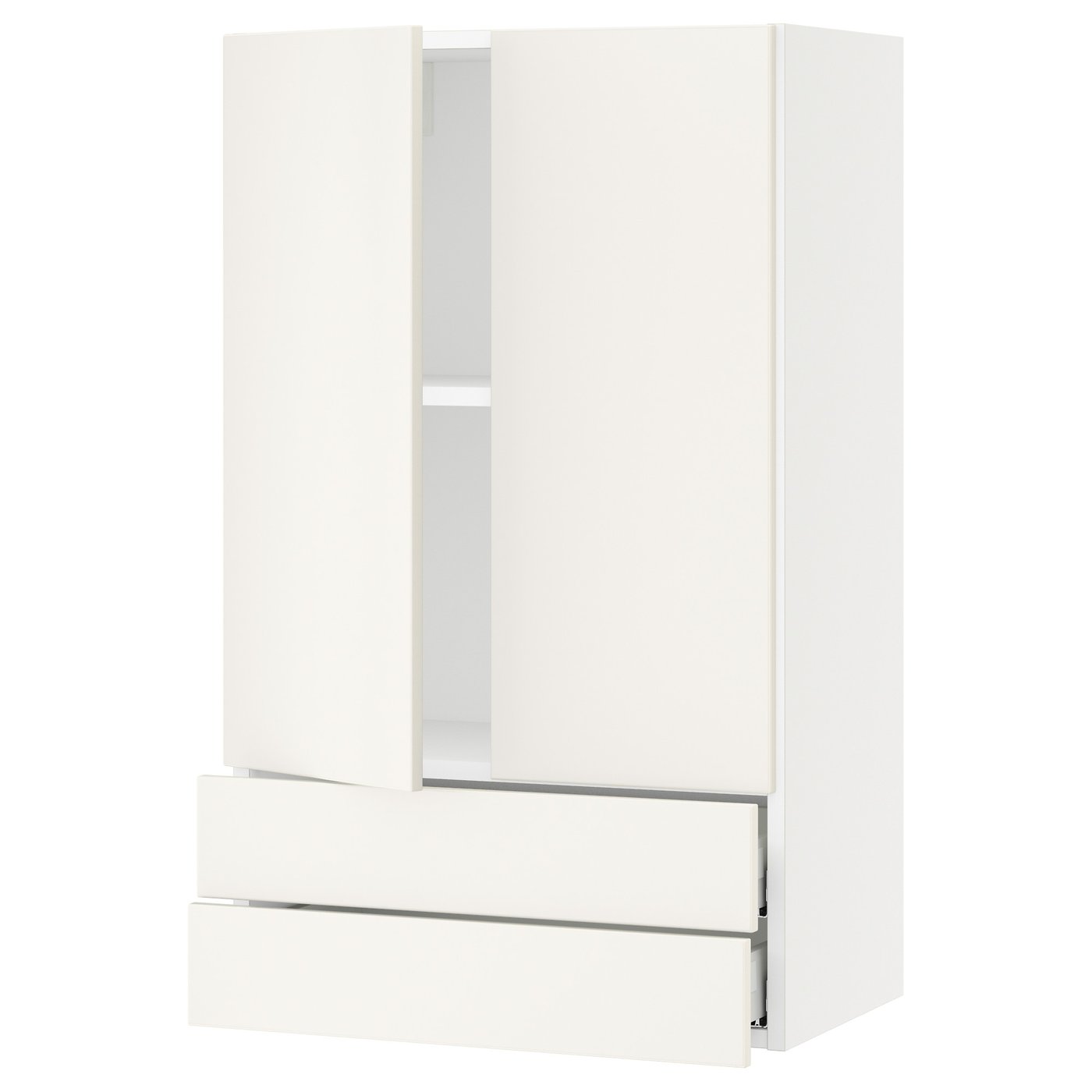 SEKTION / MAXIMERA wall cabinet w 2 doors/2 drawers, white