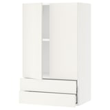 SEKTION / MAXIMERA Wall cabinet w 2 doors/2 drawers, white/Veddinge white, 24x15x40 "