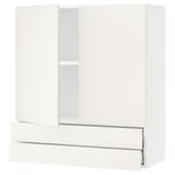 SEKTION / MAXIMERA Wall cabinet w 2 doors/2 drawers, white/Veddinge white, 36x15x40 "