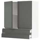 SEKTION / MAXIMERA Wall cabinet w 2 doors/2 drawers, white/Voxtorp dark gray, 36x15x40 "