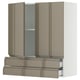 SEKTION / MAXIMERA Wall cabinet w 2 doors/2 drawers, white/Voxtorp high-gloss dark grey-brown, 36x15x40 "