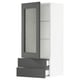 SEKTION / MAXIMERA Wall cabinet w glass door/2 drawers, white/Axstad dark gray, 18x15x40 "