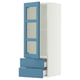 SEKTION / MAXIMERA Wall cabinet w glass door/2 drawers, white/Lerhyttan blue, 15x15x40 "